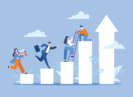 A team collaborating on a startup growth project.